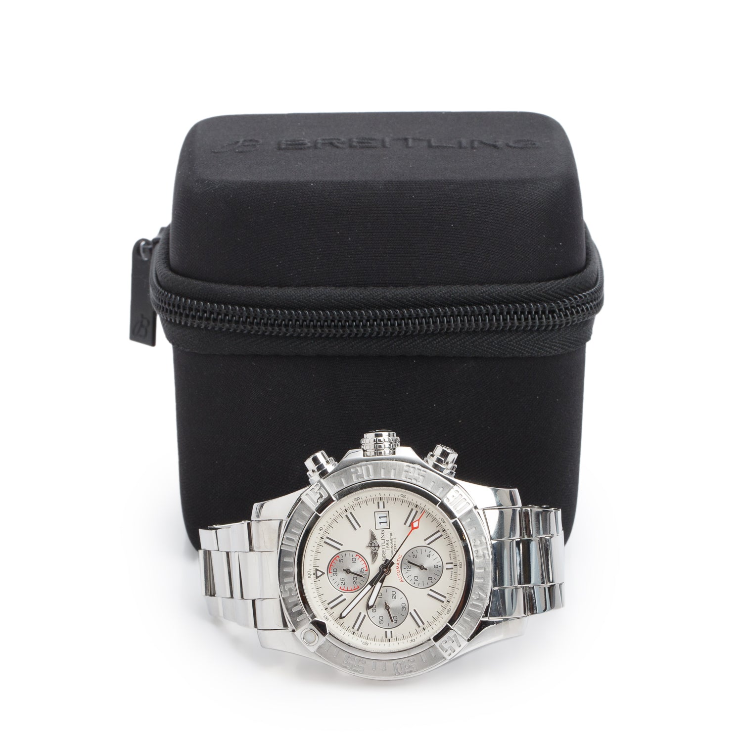 Breitling Stainless Steel Super Avenger II 48 MM Automatic Chronograph Creme Dial A13371