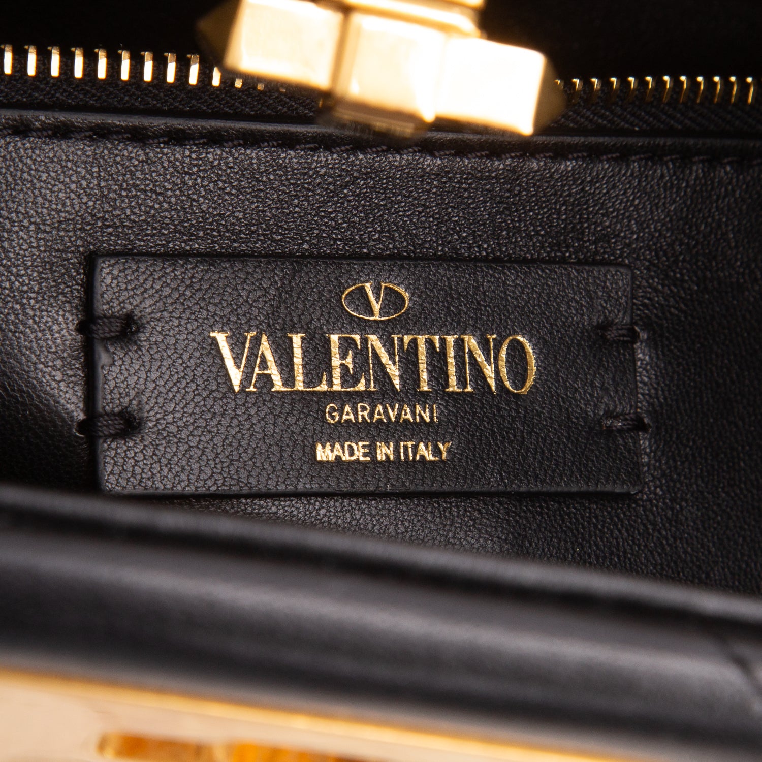 Valentino Black Nappa Medium Roman Stud The Handle Bag w/ Strap