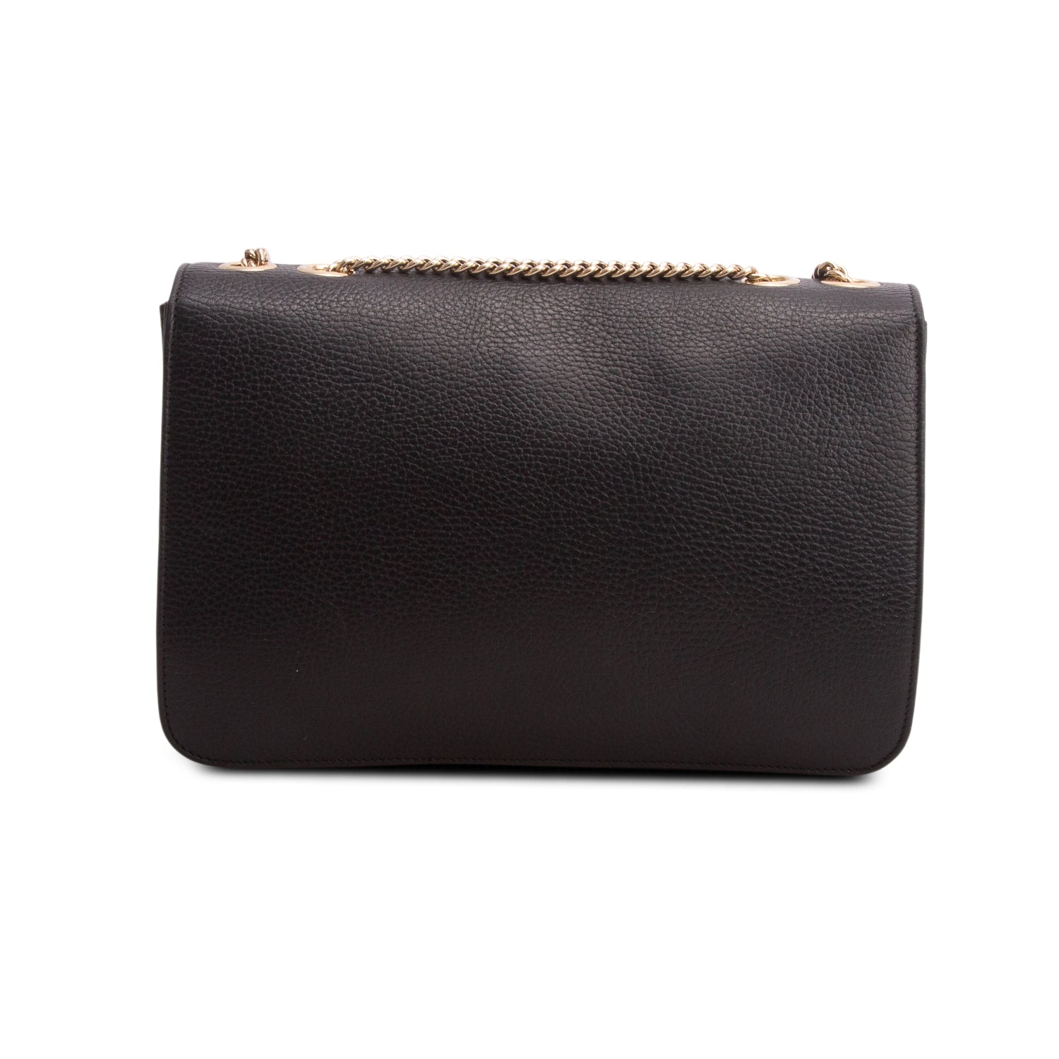 Gucci Black Calfskin Leather Medium Dollar Interlocking GG Shoulder Bag