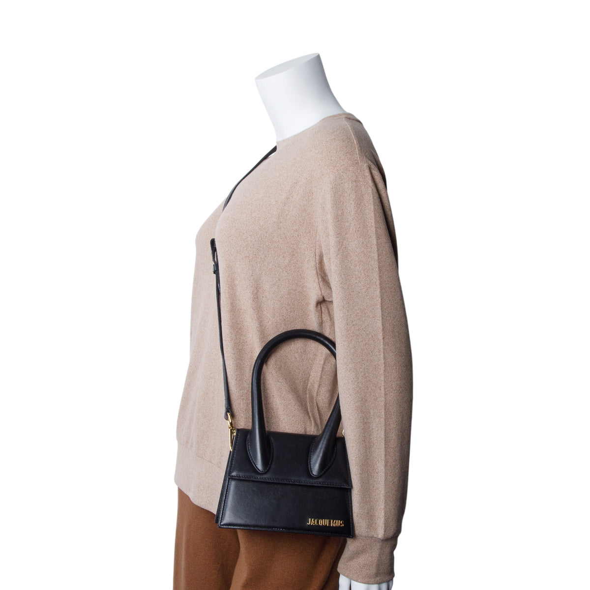 Jacquemus Black Smooth Calfskin Le Chiquito Moyen w/ Strap