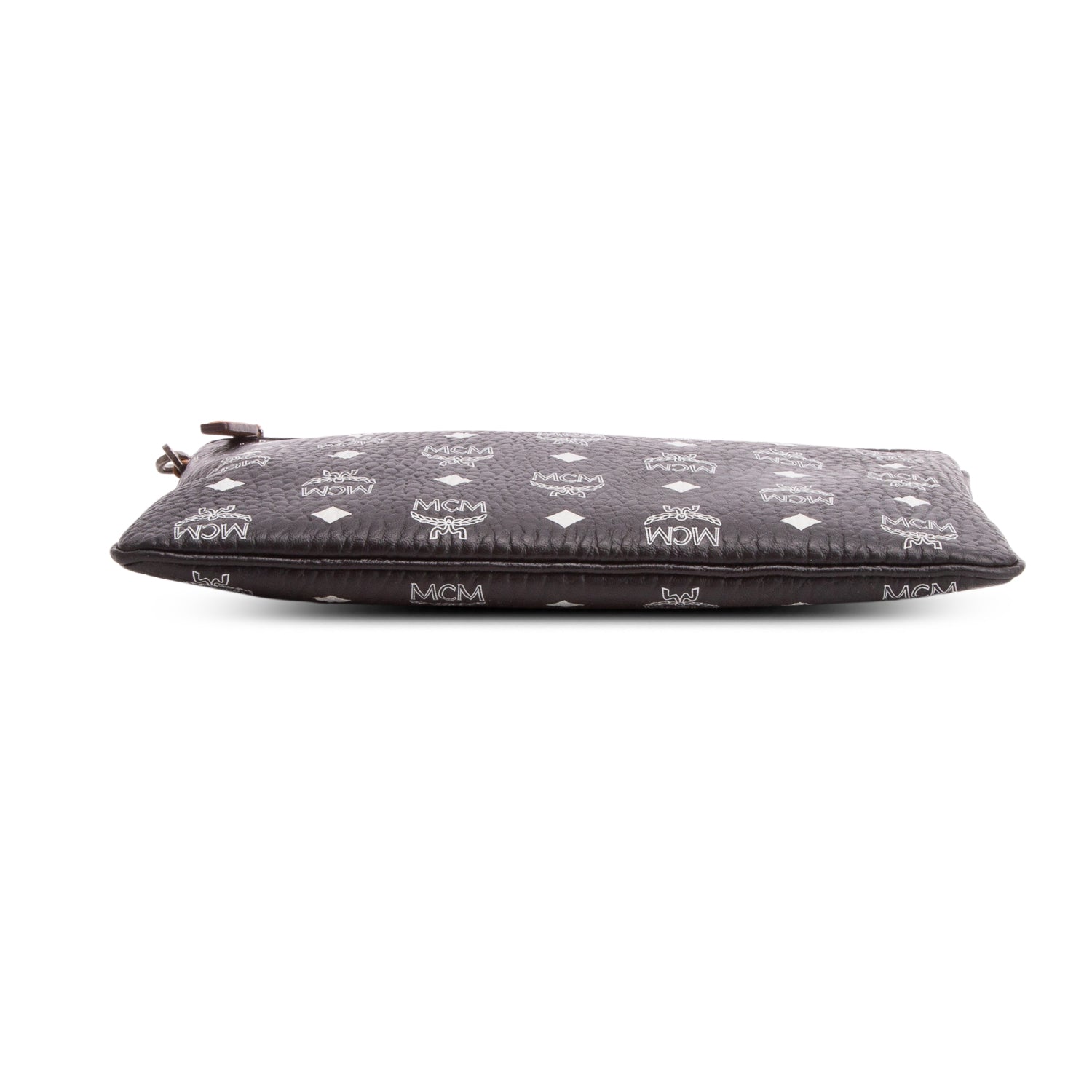 MCM Black Visetos Aren Wristlet Clutch w/ Strap