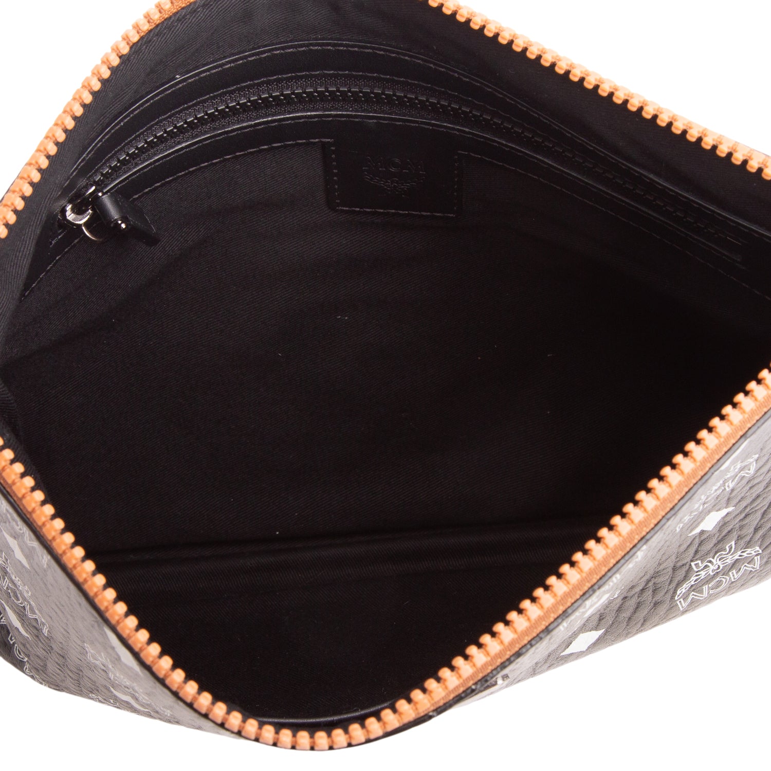 MCM Black Visetos Aren Wristlet Clutch w/ Strap