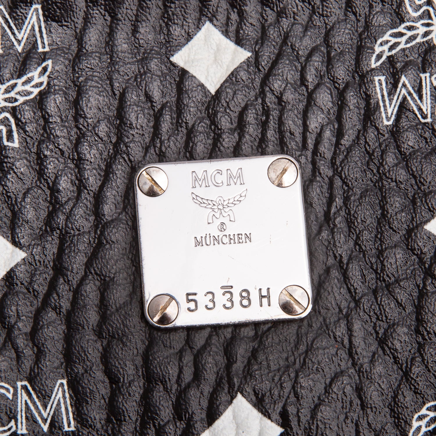 MCM Black Visetos Aren Wristlet Clutch w/ Strap