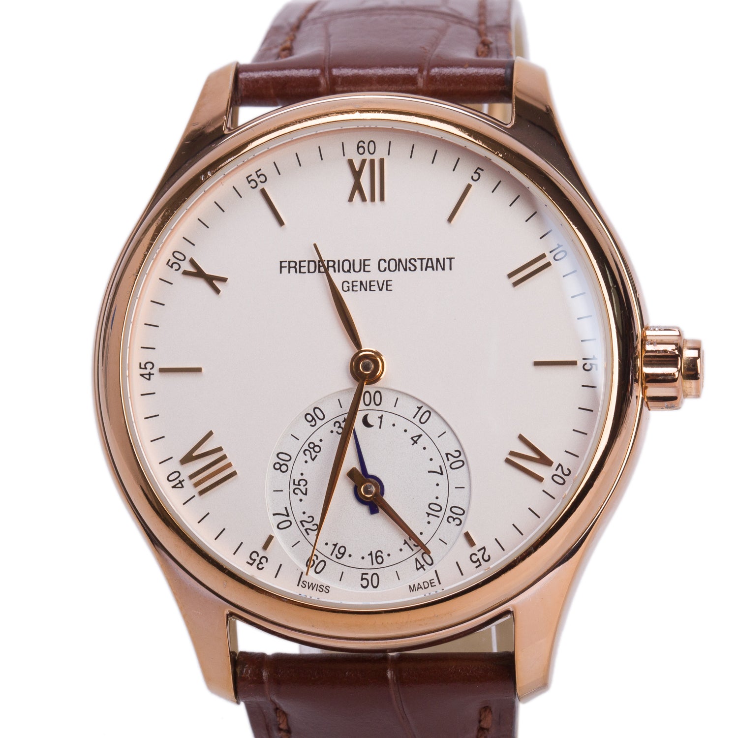 Frederique Constant Rose Gold Plated Stainless Steel Horological 42 MM Smart Watch w/ Papers