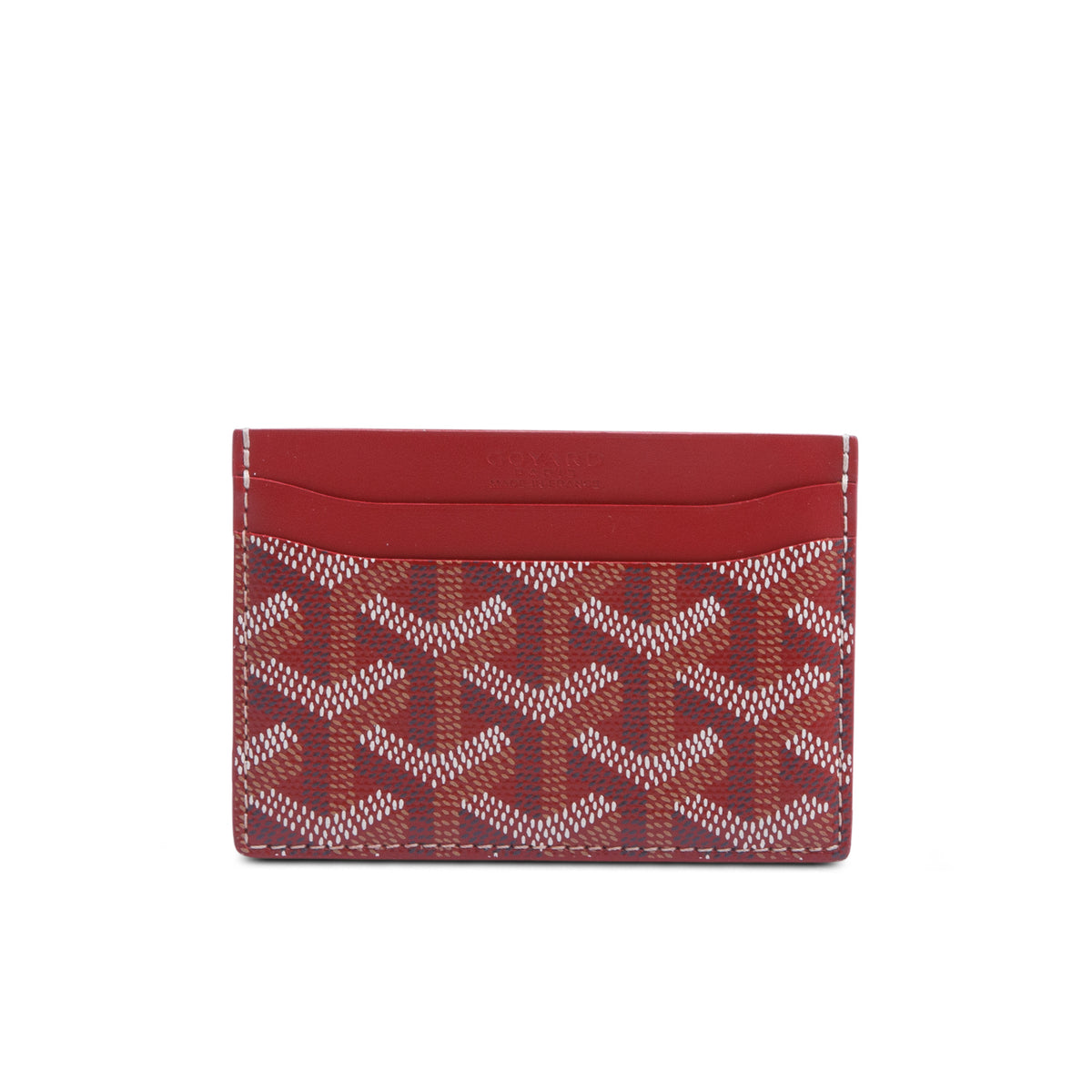 Goyard 2021 Red Leather & Coated Canvas Saint Sulpice Card Holder