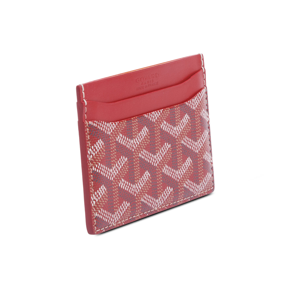 Goyard 2021 Red Leather & Coated Canvas Saint Sulpice Card Holder