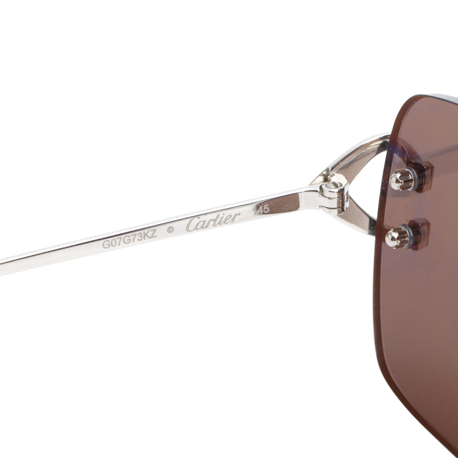 Cartier CT0330S Black Rimless C de Cartier Sunglasses w/ Case