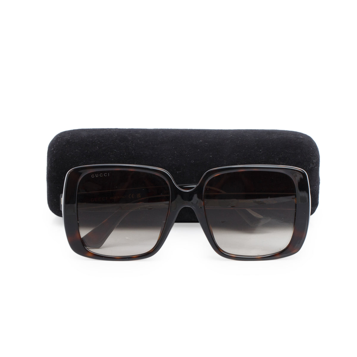 Gucci GG0632SA Brown Havana Acetate Interlocking GG Oversize Square Sunglasses w/ Case