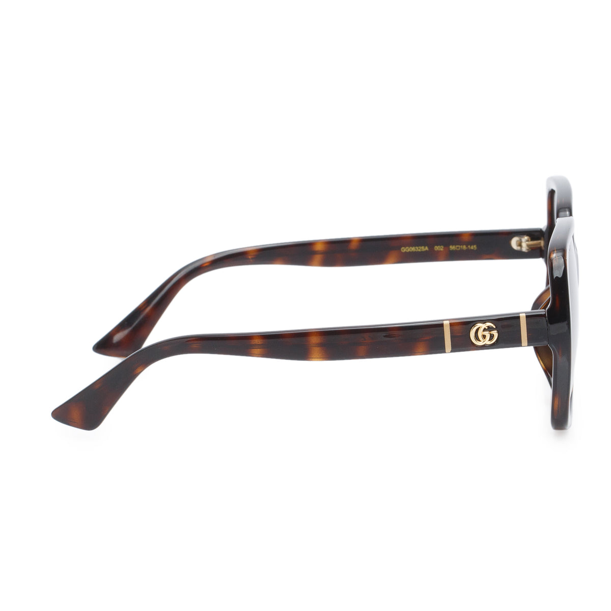 Gucci GG0632SA Brown Havana Acetate Interlocking GG Oversize Square Sunglasses w/ Case