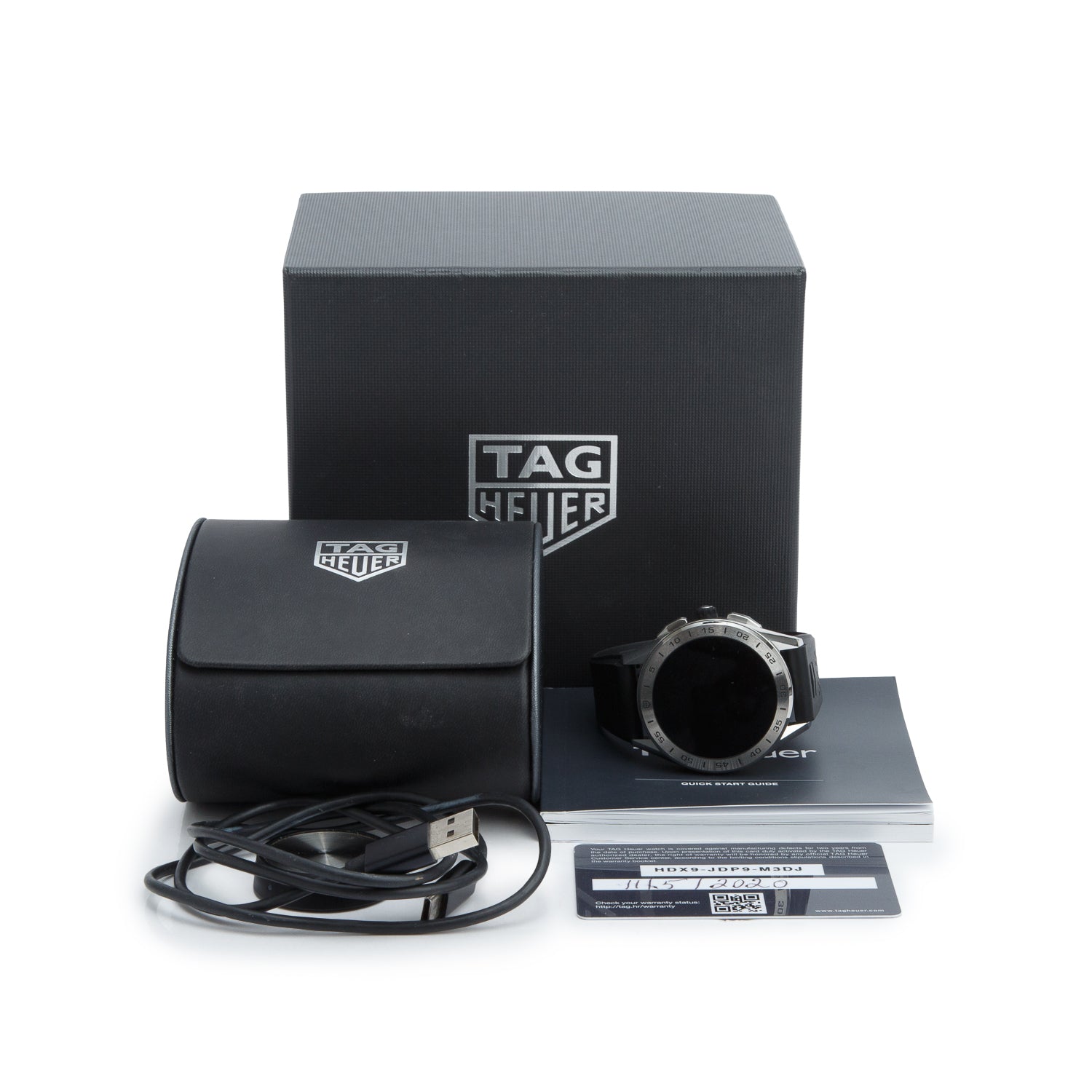 Tag Heuer Stainless Steel Connected 45 MM Digital Watch SBG8A w/ Box, Extra Straps & Charger
