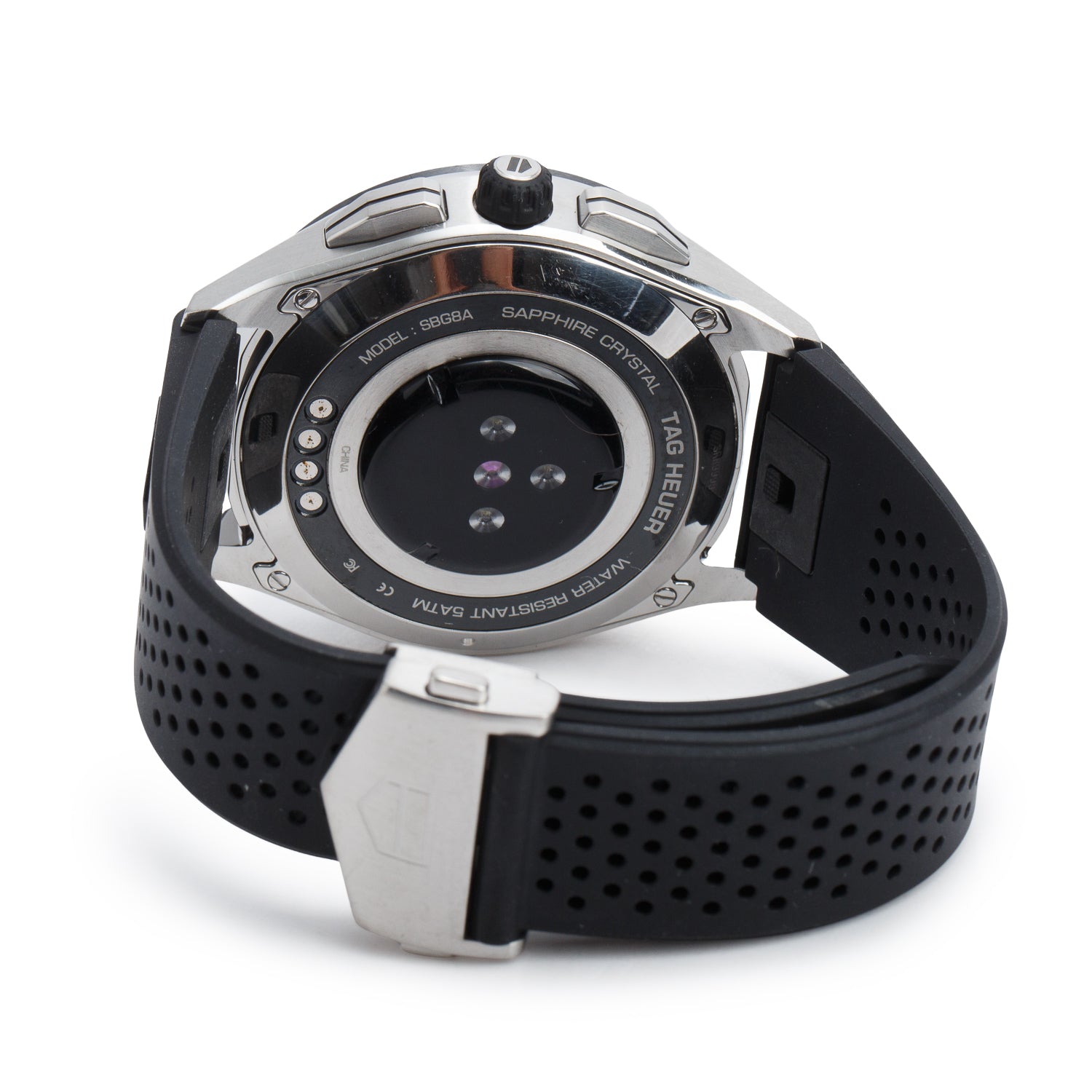 Tag Heuer Stainless Steel Connected 45 MM Digital Watch SBG8A w/ Box, Extra Straps & Charger