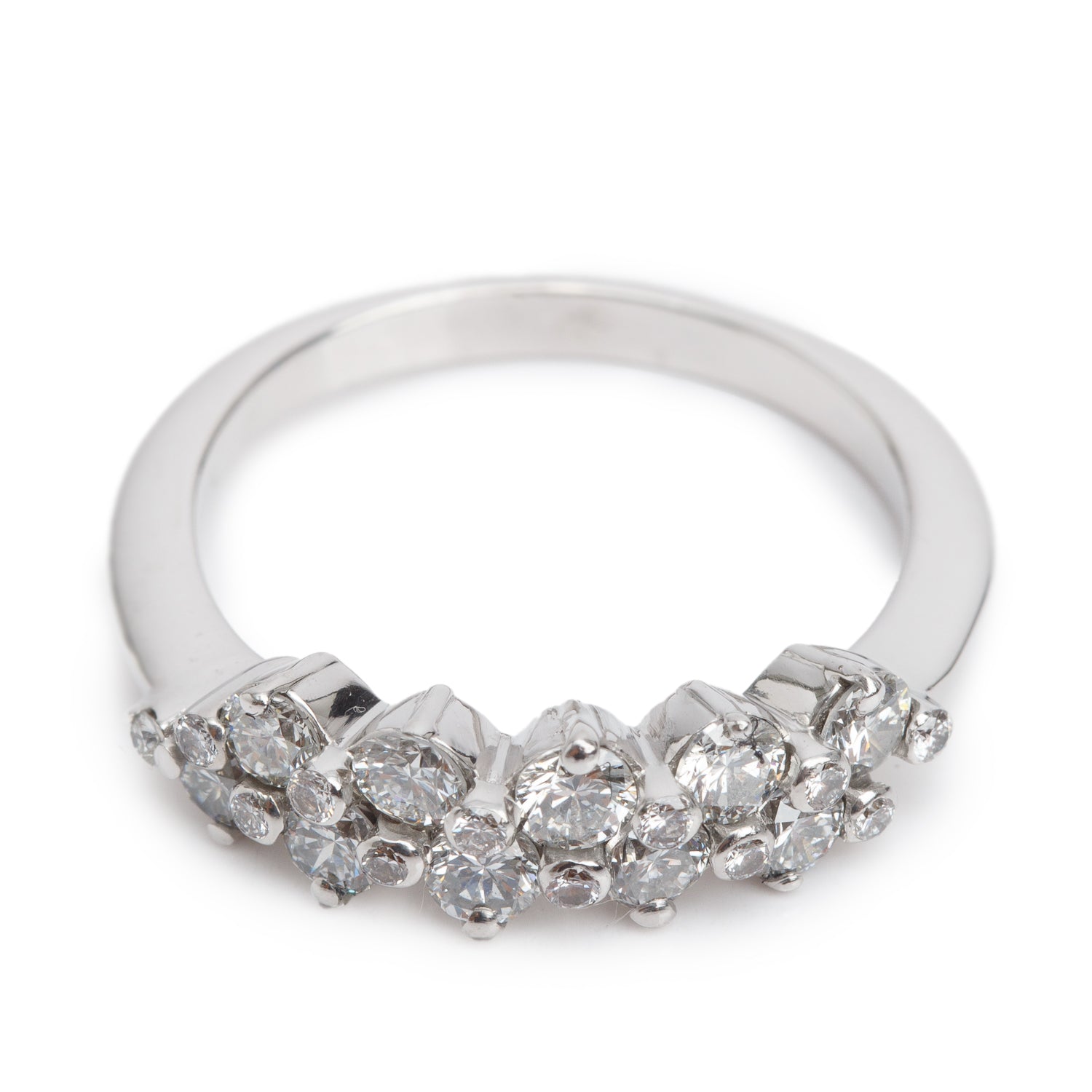 18k White Gold 1.38 tcw. Diamond Band Ring, Size 8.5