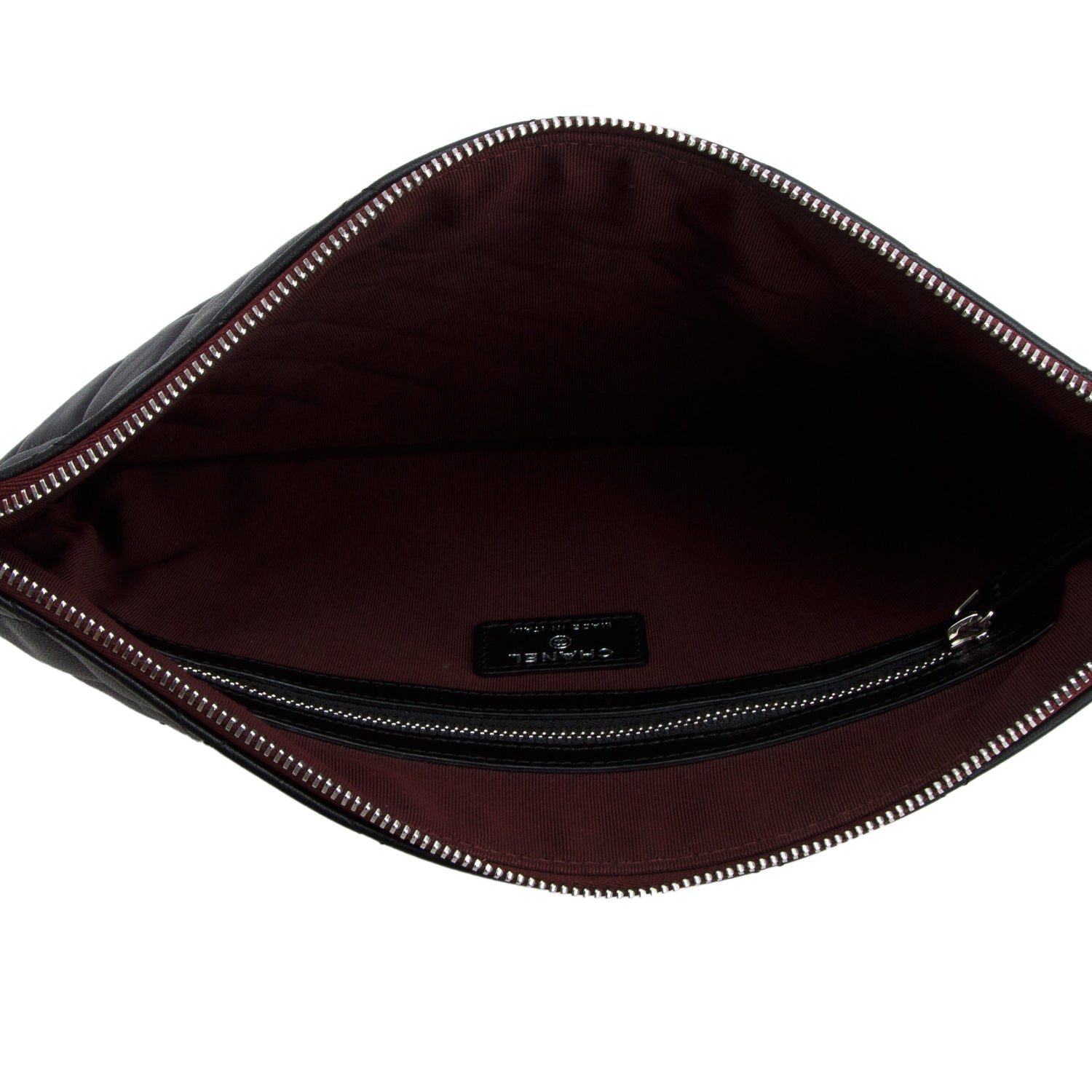 Chanel Black Lambskin Quilted Medium O-Case