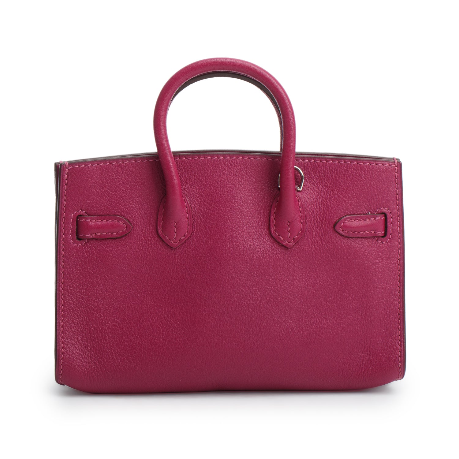 Hermes Rose Pourpre Swift Leather Micro Birkin 15 w/ Strap