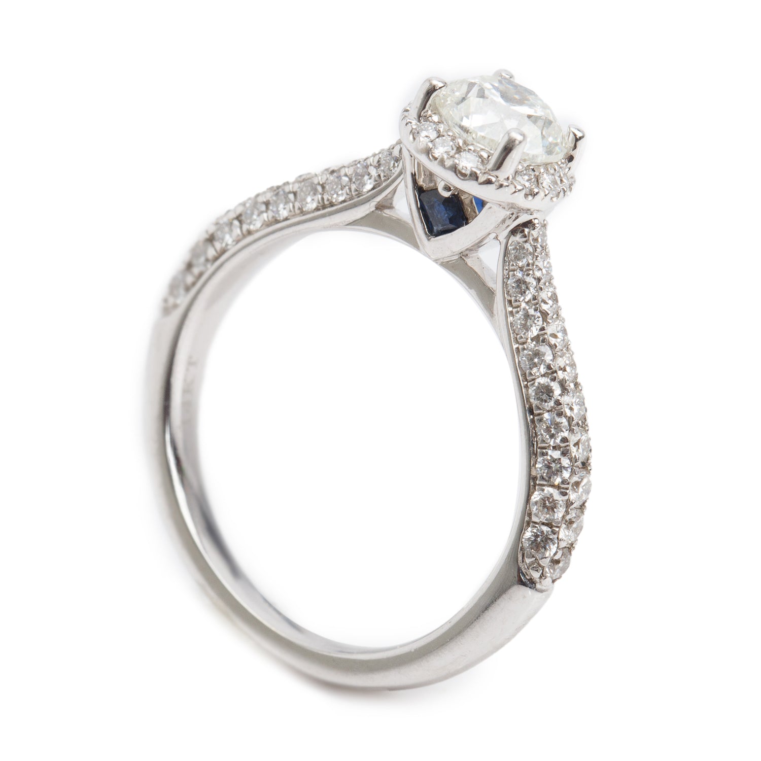Vera Wang 14k White Gold Love Diamond Engagement Ring, Size 5.5 w/ Box & Certificate