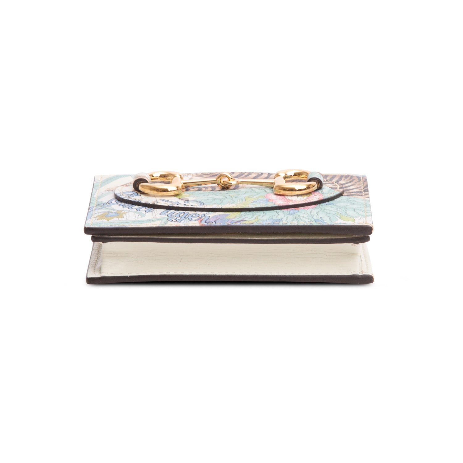 Gucci Multicolour New Shangai Calfskin Tiger Savanah Horsebit 1955 Card Case Wallet w/ Box