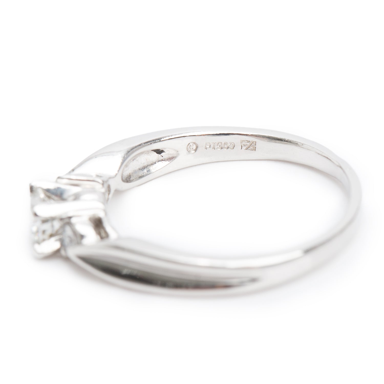 Platinum 0.41 ct. Round Cut Diamond Engagement Ring, Size 8