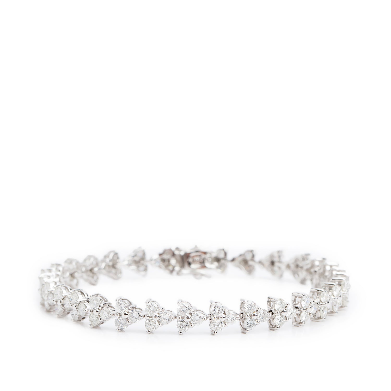 18k White Gold 4.77 tcw. Diamond Link Tennis Bracelet