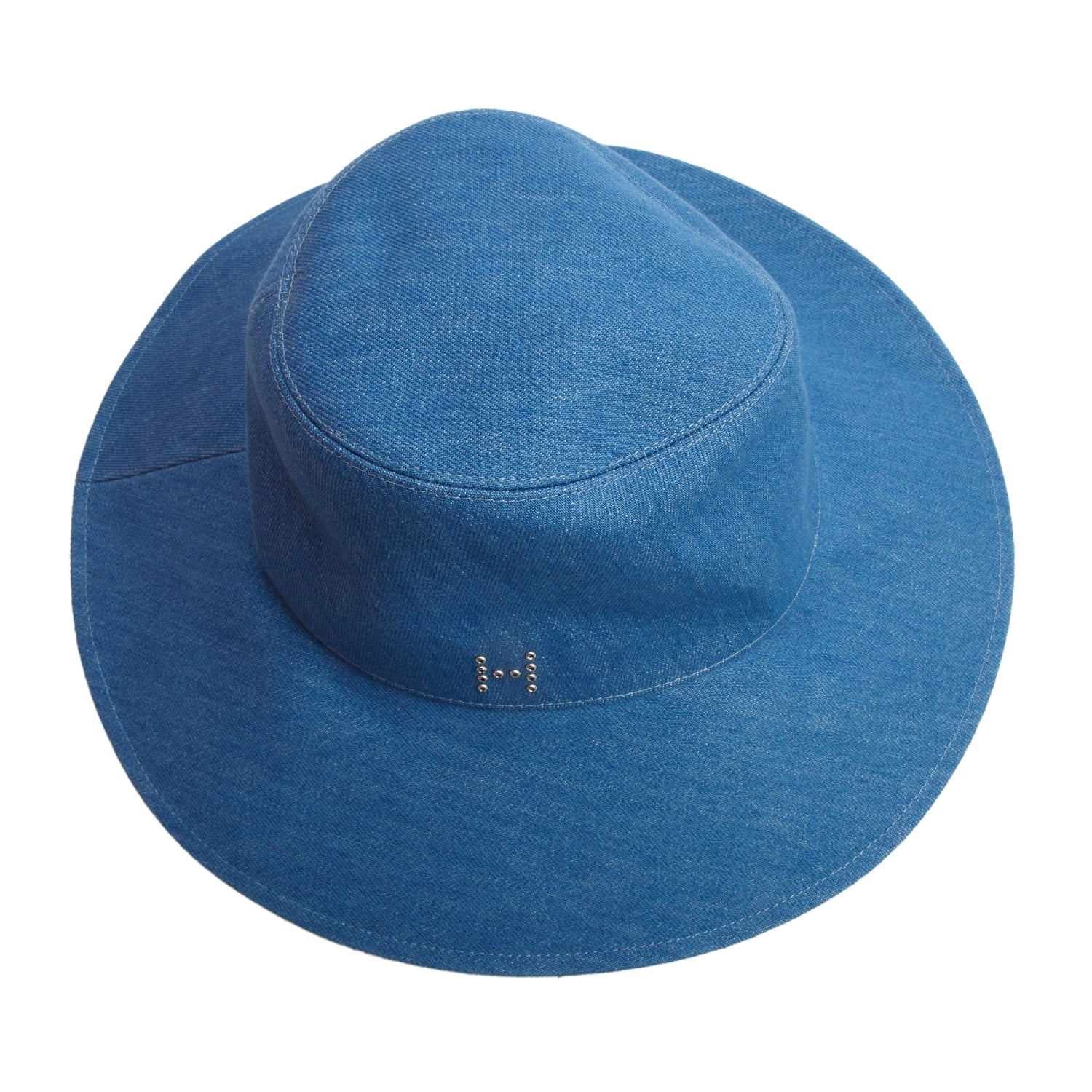 Hermes Blue Denim Katie Pierce Hat, Size 58