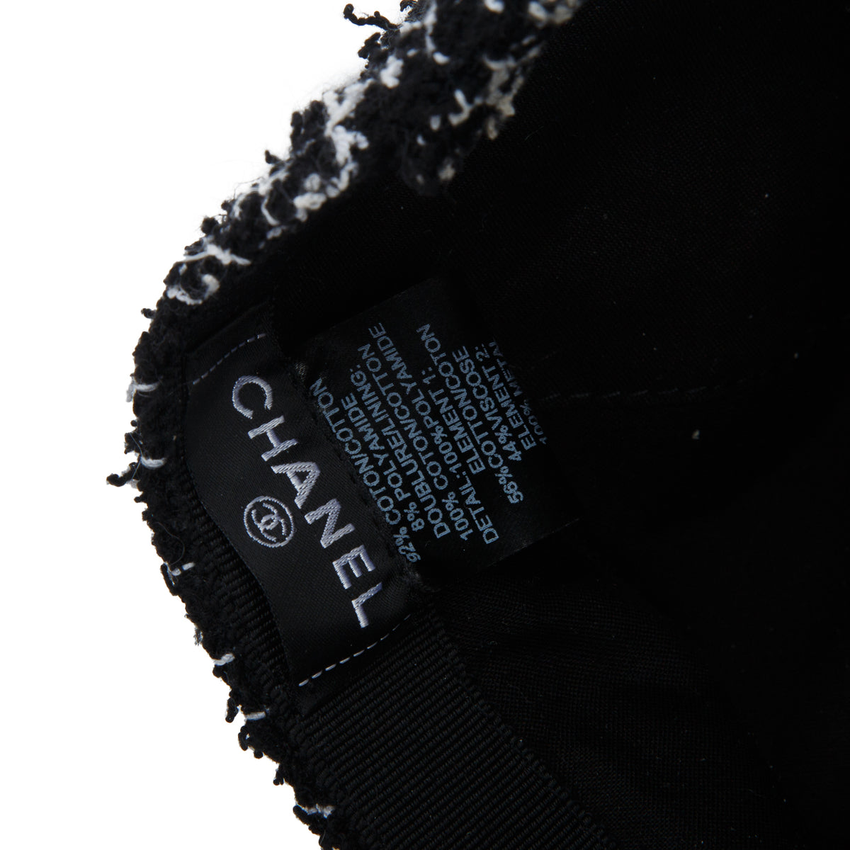 Chanel Black Tweed Baseball Cap