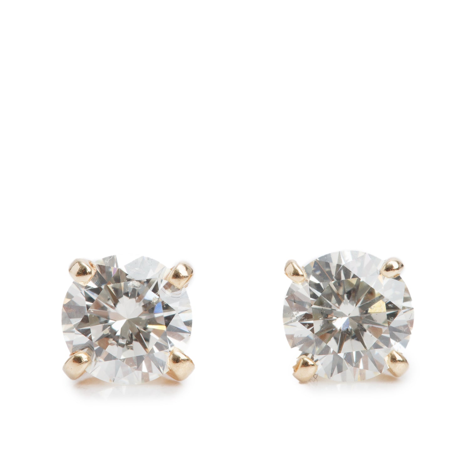 14k Yellow Gold 0.77 tcw. Diamond Stud Earrings