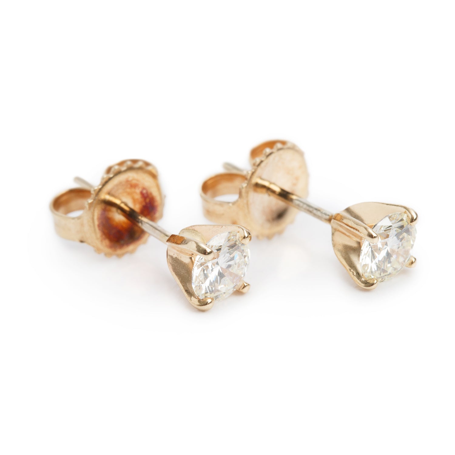 14k Yellow Gold 0.77 tcw. Diamond Stud Earrings