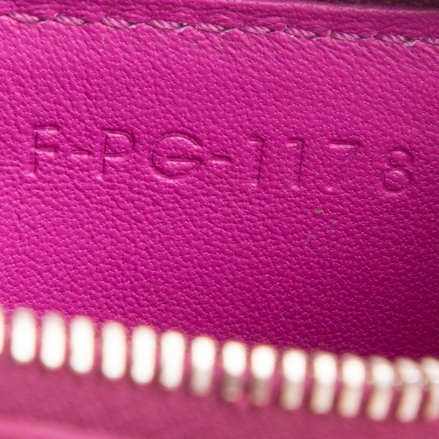 Celine Purple Grained Calfskin Zipped Compact Card Holder