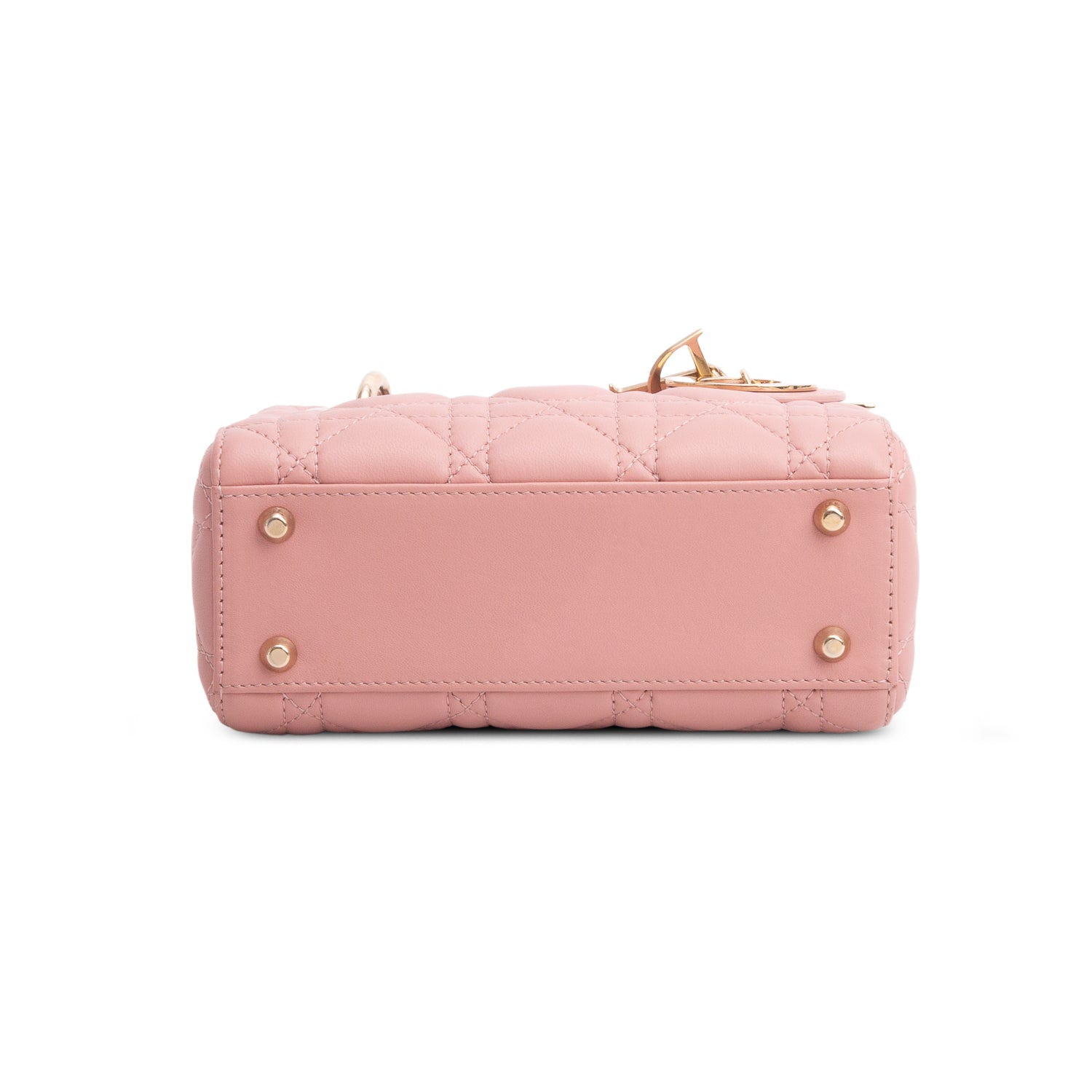 Christian Dior 2022 Pink Lambskin Cannage Mini Lady Dior Bag w/ Box, Authenticity Card & Strap