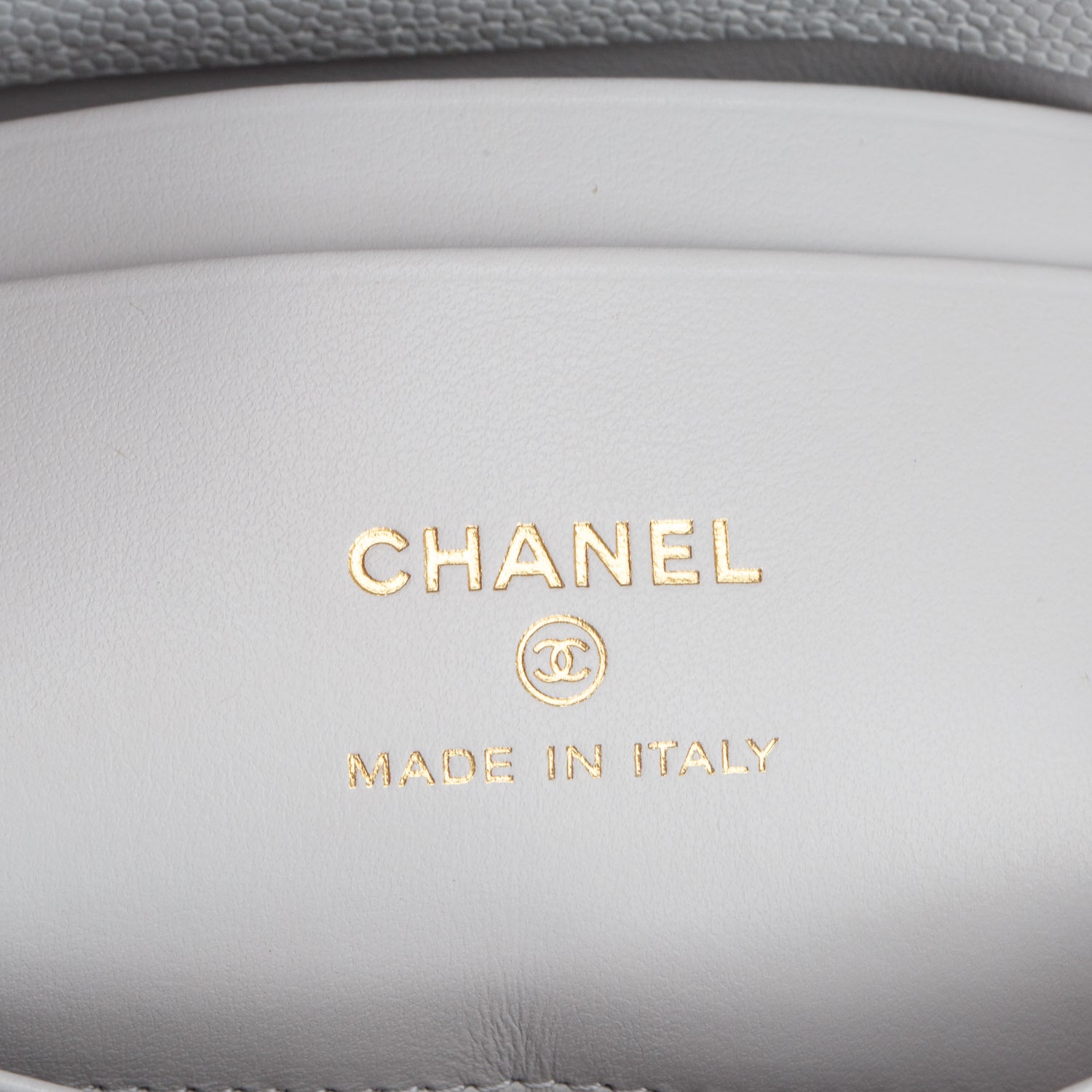 Chanel Grey Caviar Quilted Nano Coco Handle Clutch w/ Box