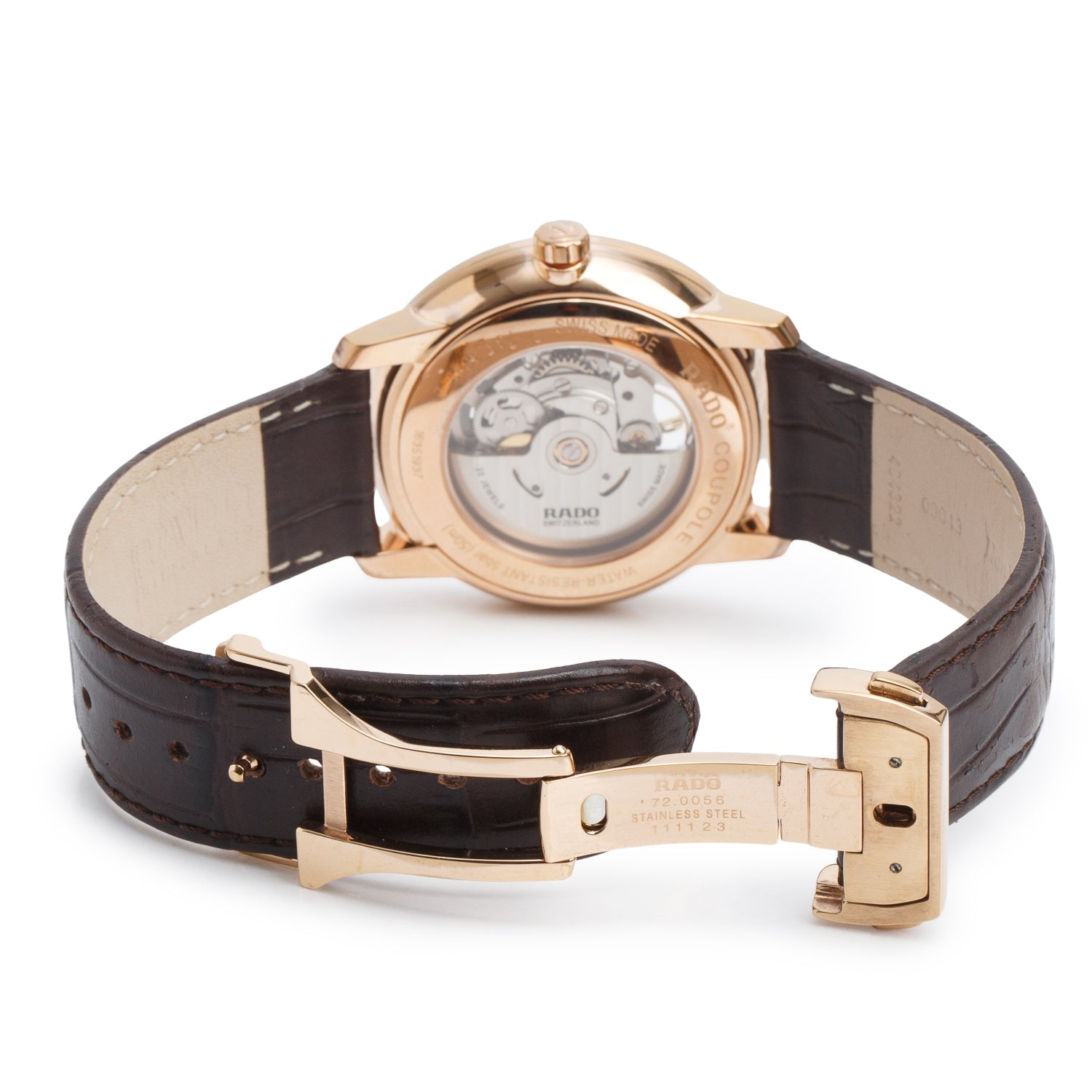 Rado 2024 Rose Gold PVD Stainless Steel Coupole Open Heart 41 MM Automatic Watch Black Dial w/ Box & Papers