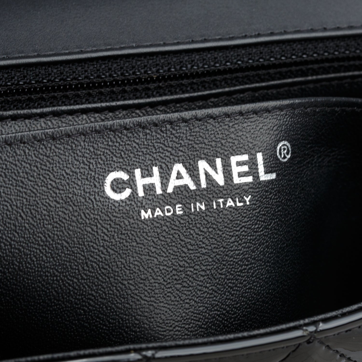 Chanel Red/Black Patent Calfskin Quilted Mini Rectangular Flap w/ Authenticity Card
