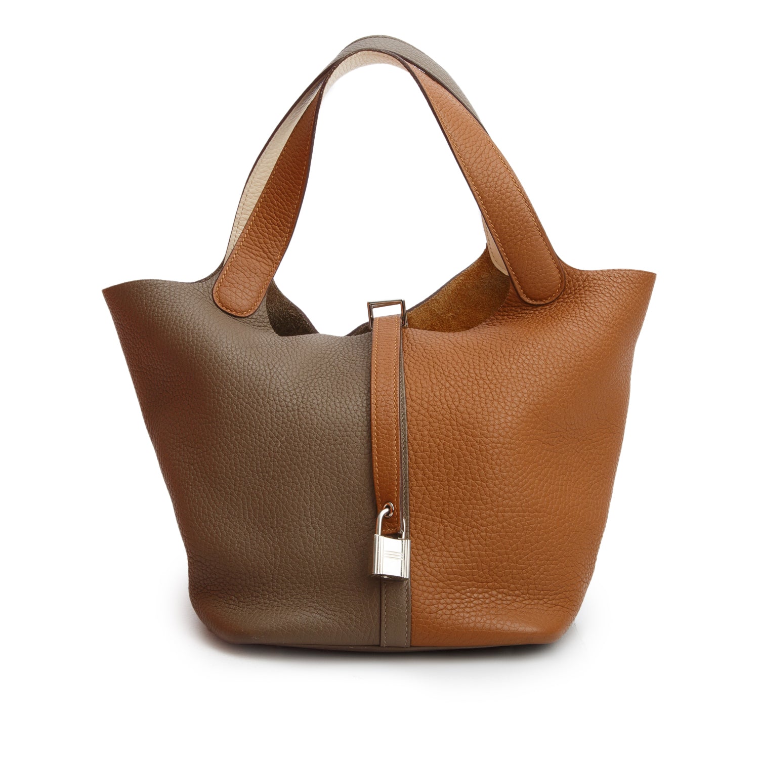 Hermes 2021 Tricolor Etoupe/Gold/Craie Taurillon Clemence Picotin Lock 22