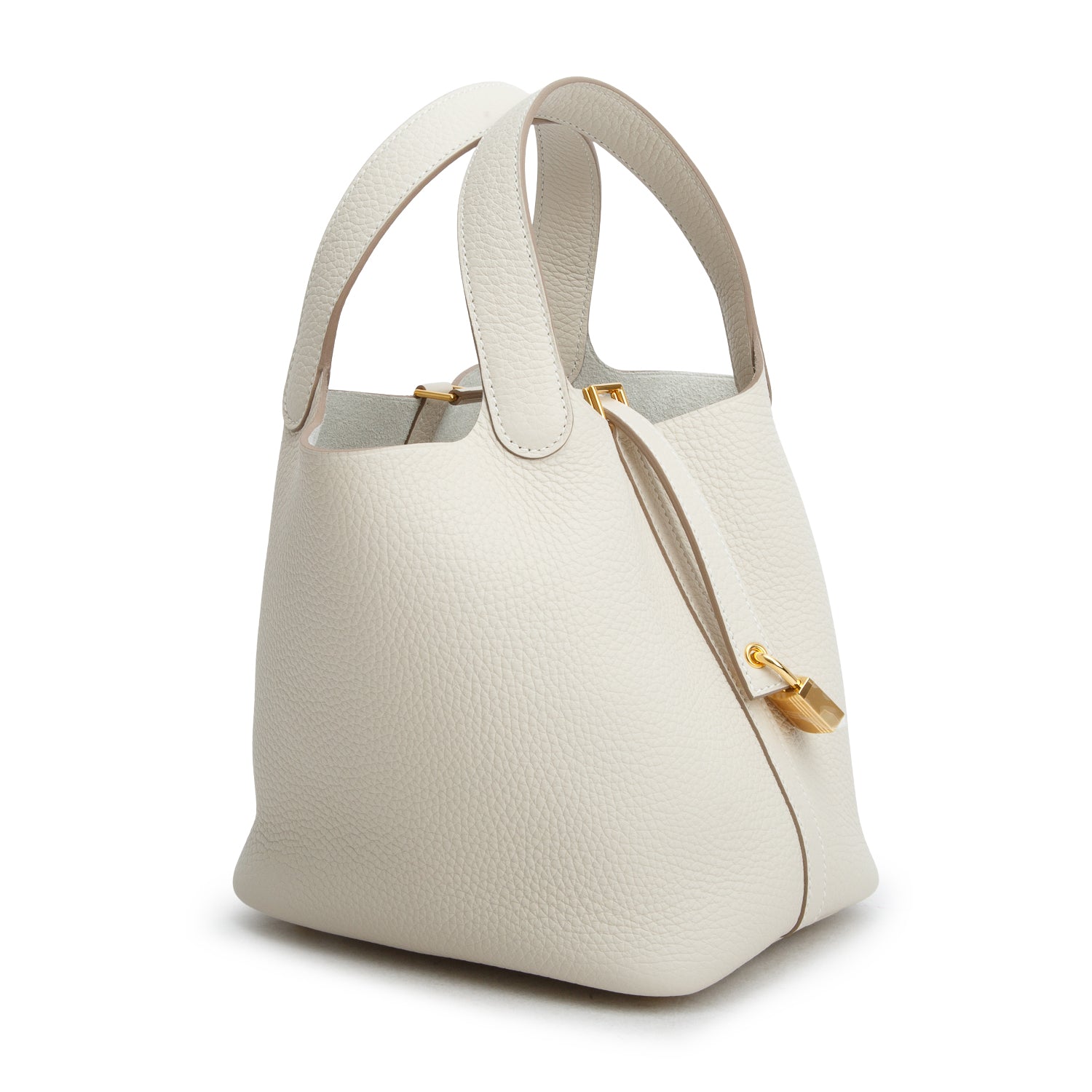 Hermes 2026 Craie Taurillon Clemence Picotin Lock 18 w/ Box