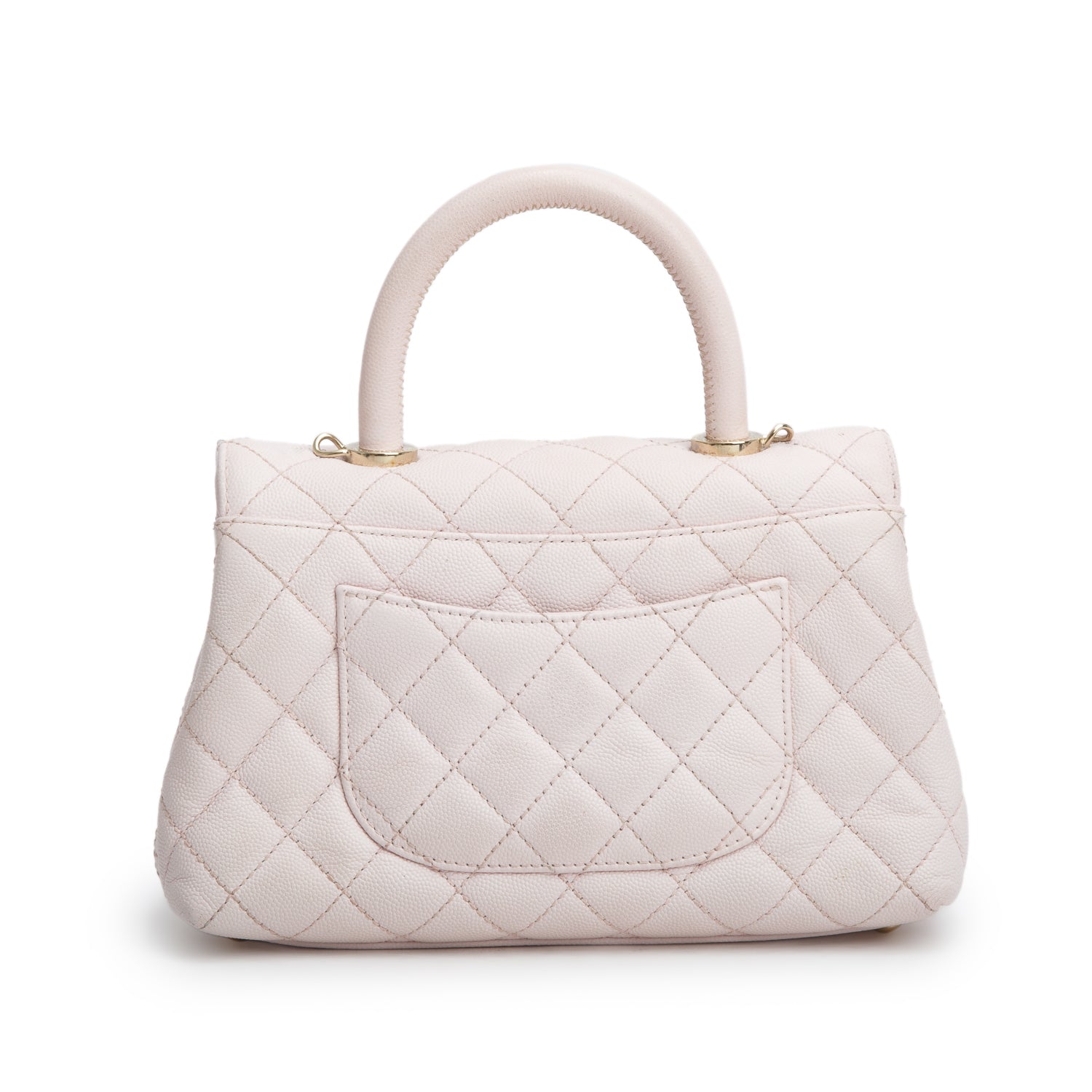Chanel Pink Caviar Quilted Mini Coco Top Handle Flap Bag