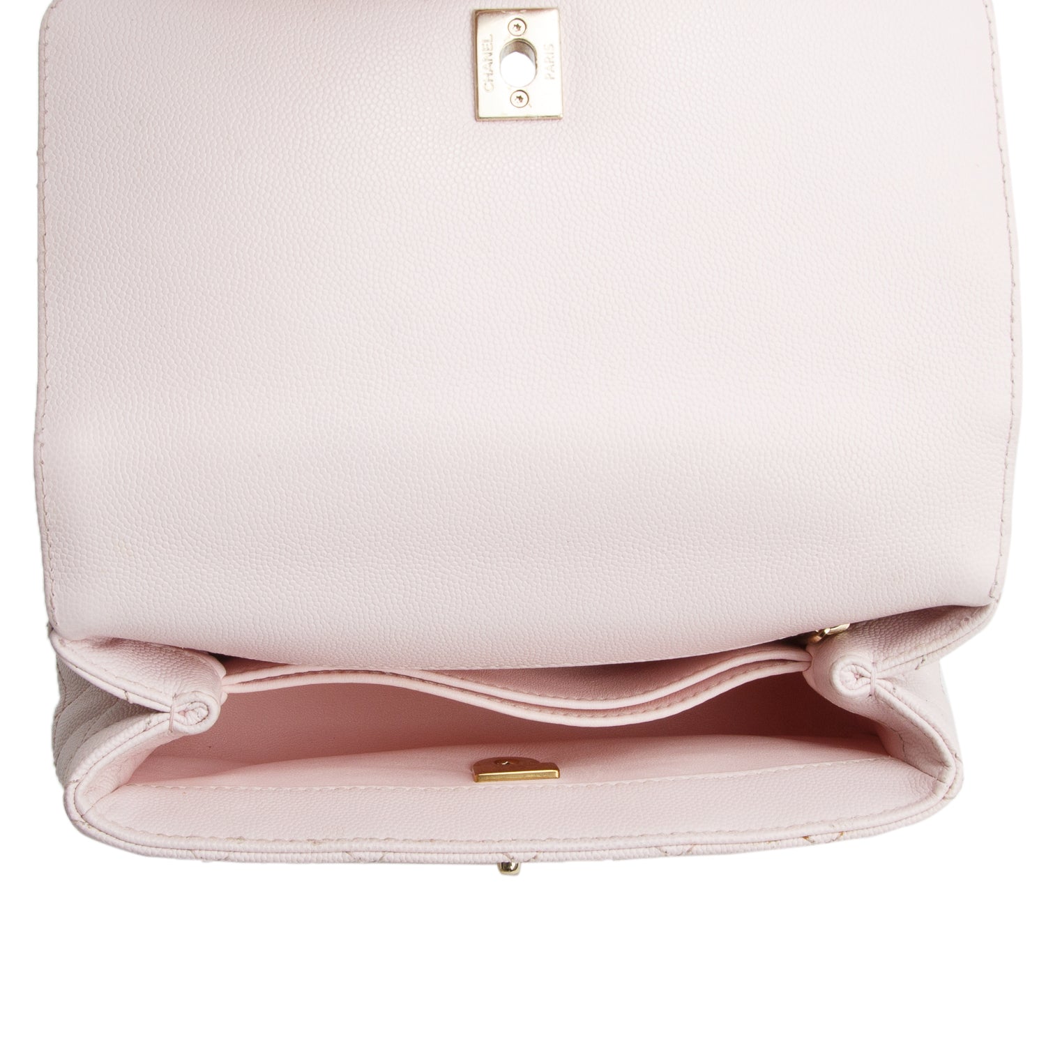 Chanel Pink Caviar Quilted Mini Coco Top Handle Flap Bag