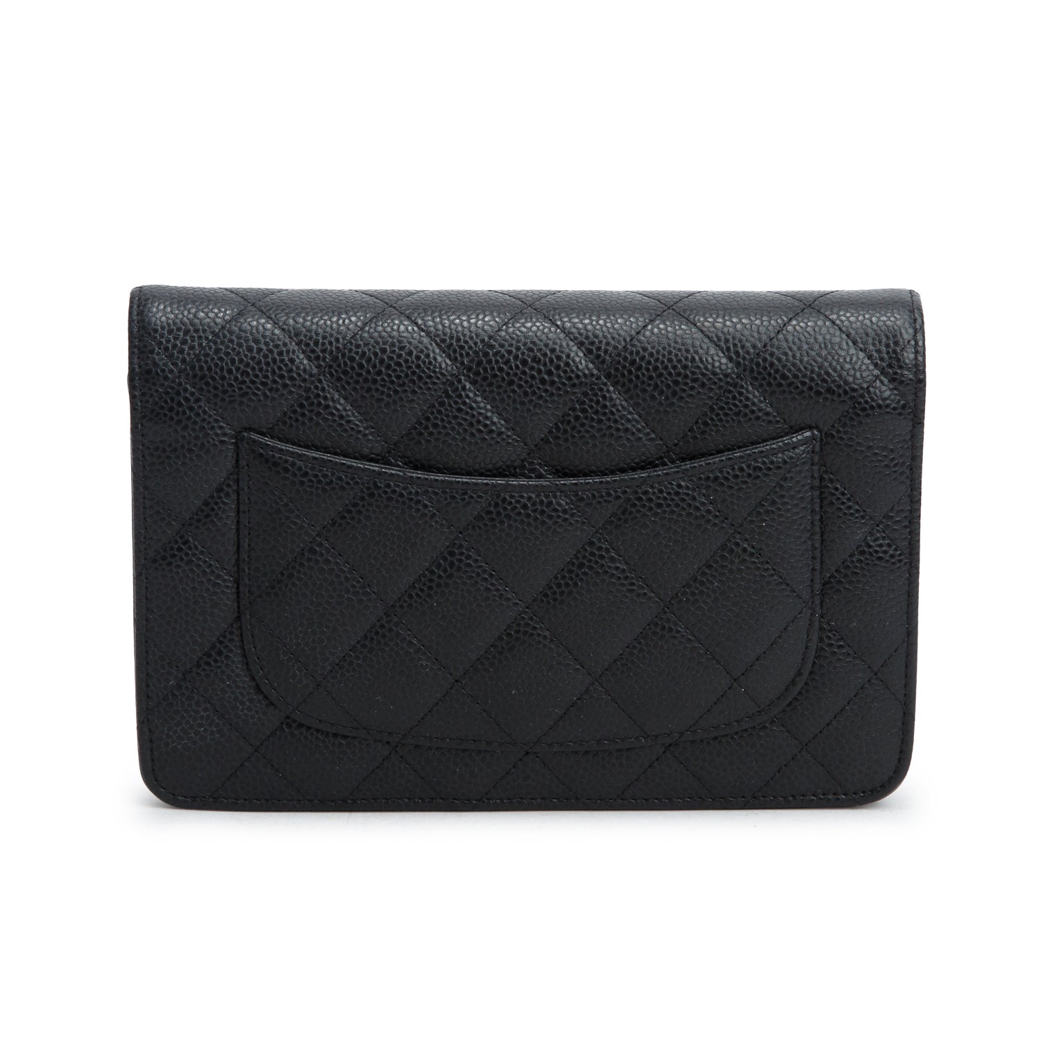 Chanel Black Caviar Quilted Classic Wallet on Chain w/ Box & Authenticity Card