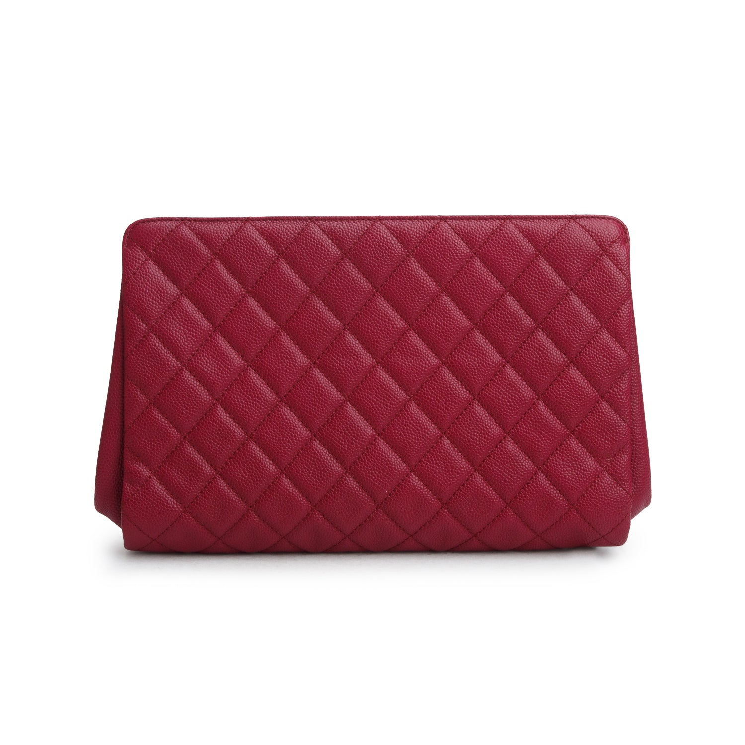 Chanel Purple Caviar Quilted Timeless Frame Clutch