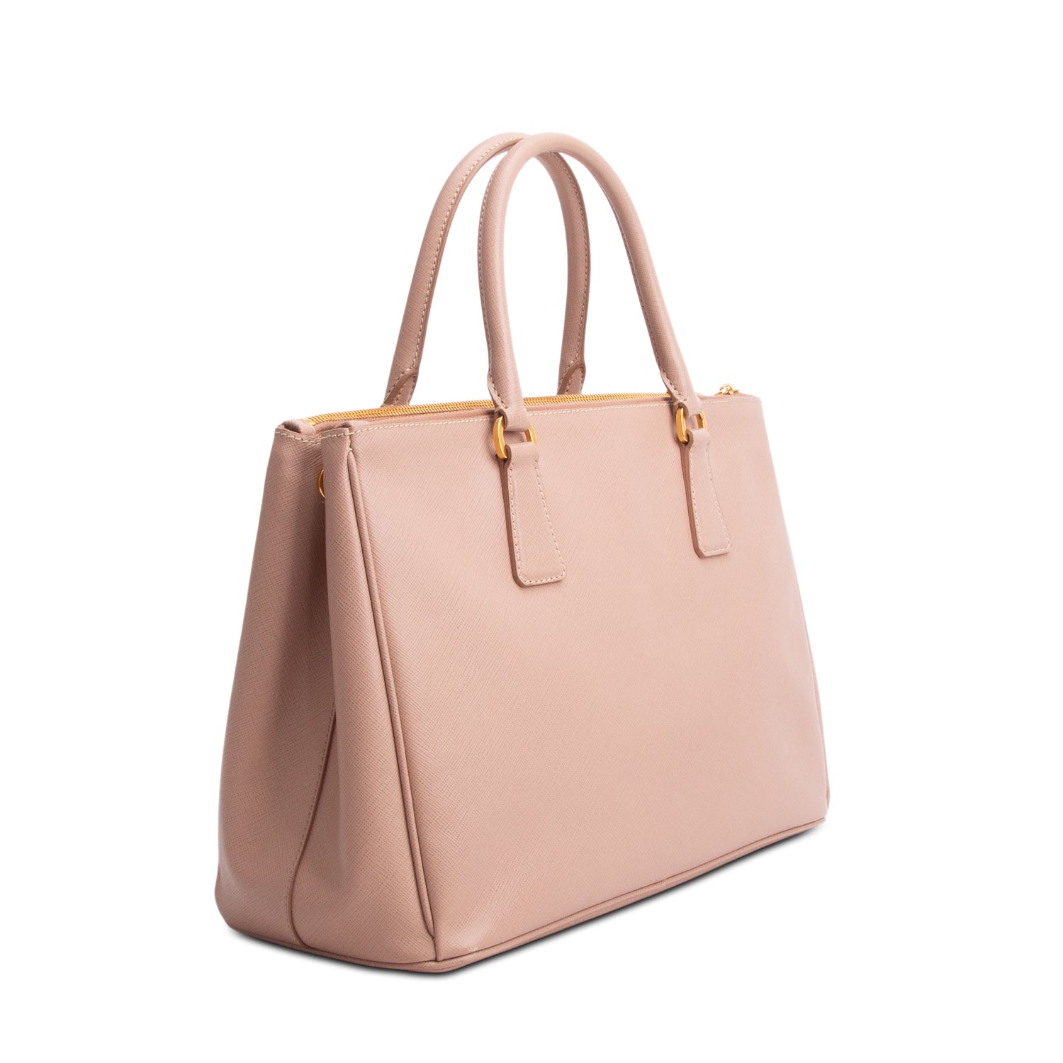 Prada Pink Saffiano Lux Large Double Zip Galleria Tote w/ Box & Strap