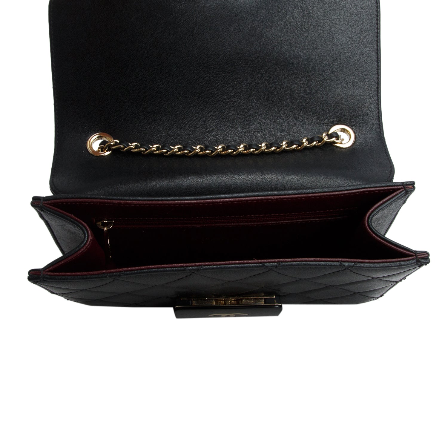Chanel Black Sheepskin Quilted Mini Beauty Lock Flap w/ Authenticity Card