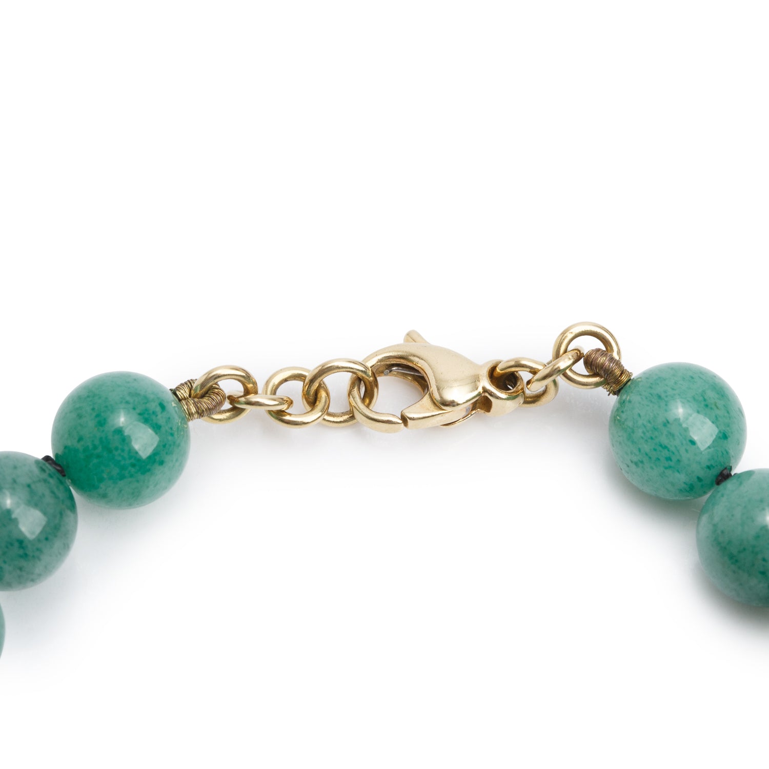 Tiffany & Co. 18k Yellow Gold Paloma Picasso Villa Palm Aventurine 8MM Bead Bracelet w/ Box
