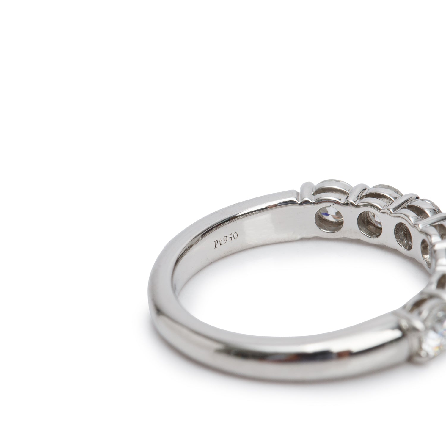 Tiffany & Co. Platinum Half Eternity Diamond Forever 3.5 MM Band Ring, Size 5 w/ Box