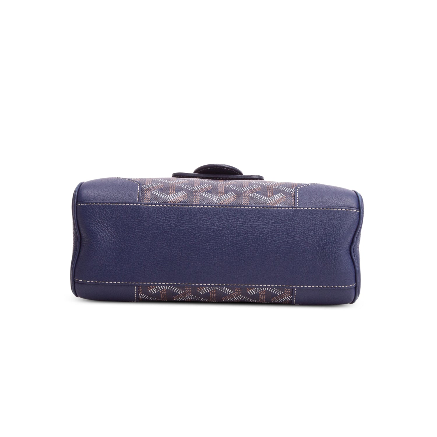 Goyard Blue Leather & Goyardine Canvas Saigon Souple Mini Bag w/ Strap