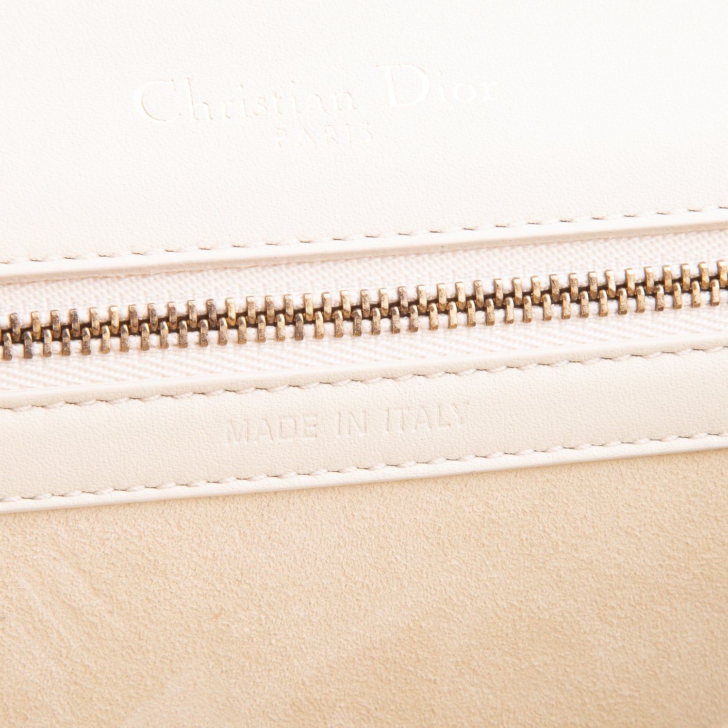 Christian Dior White Calfskin Studded Small Diorama w/ Authenticity Card