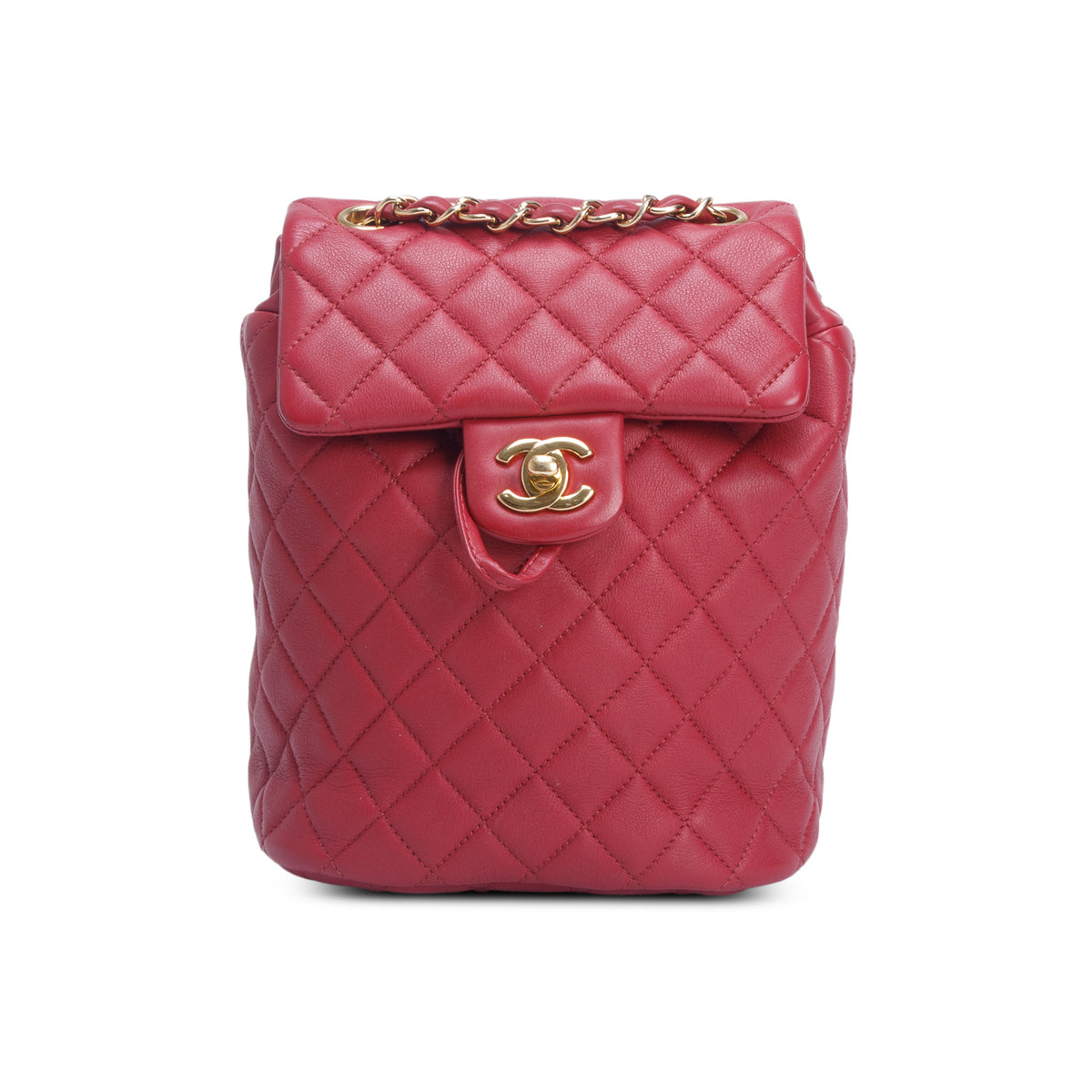 Chanel Red Lambskin Quilted Mini Urban Spirit Backpack