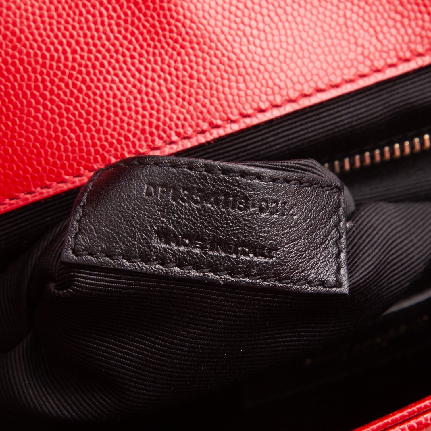 Saint Laurent Red Quilted Grain De Poudre Leather Large Envelope Chain Bag