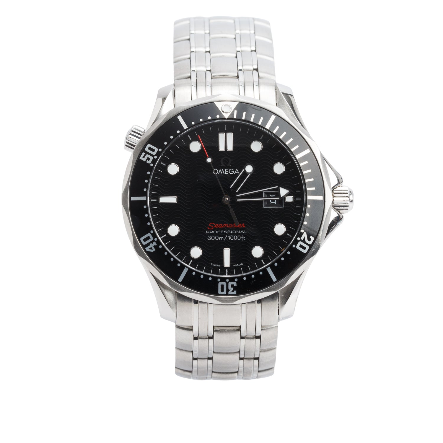 Omega Stainless Steel Seamaster Diver 300M 41 MM Quartz Watch Black Dial w/ Box