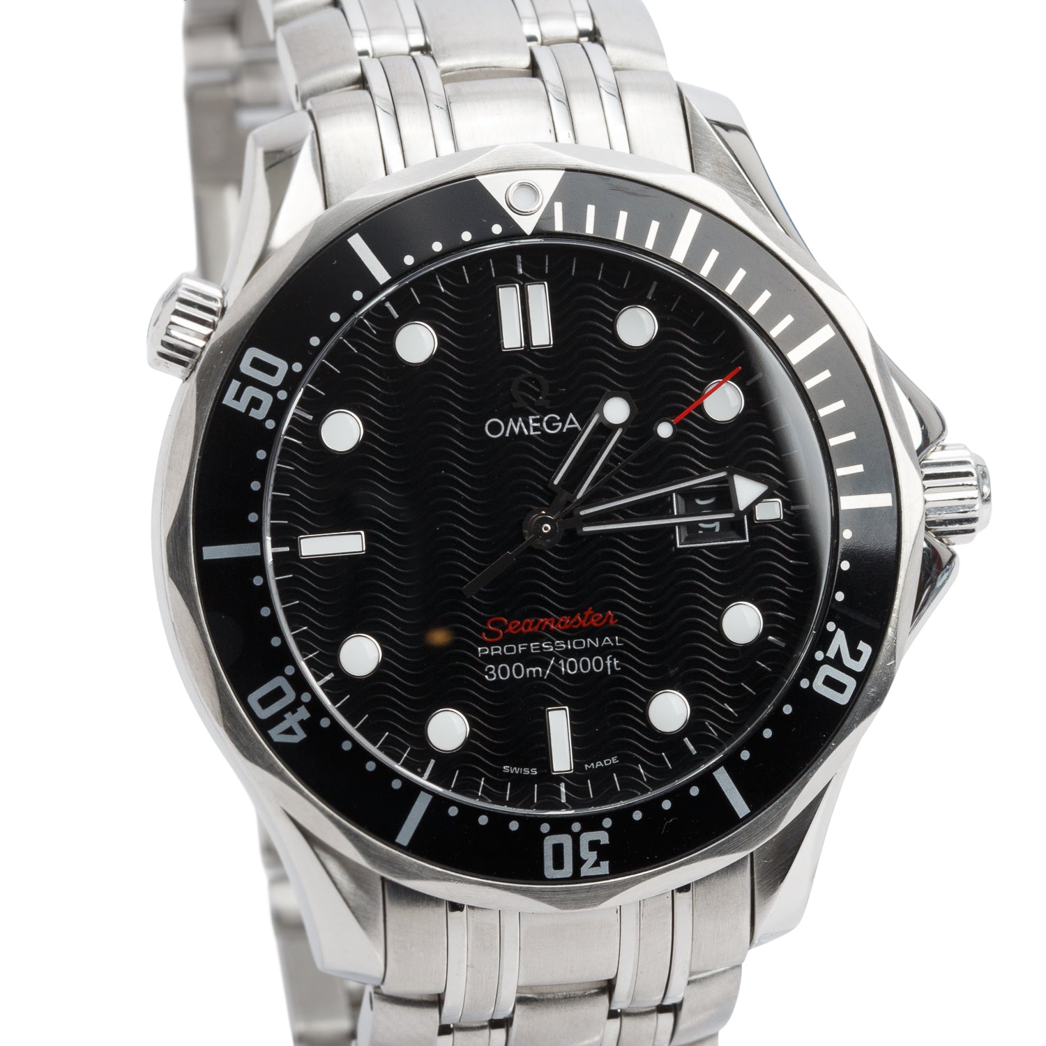 Omega Stainless Steel Seamaster Diver 300M 41 MM Quartz Watch Black Dial w/ Box