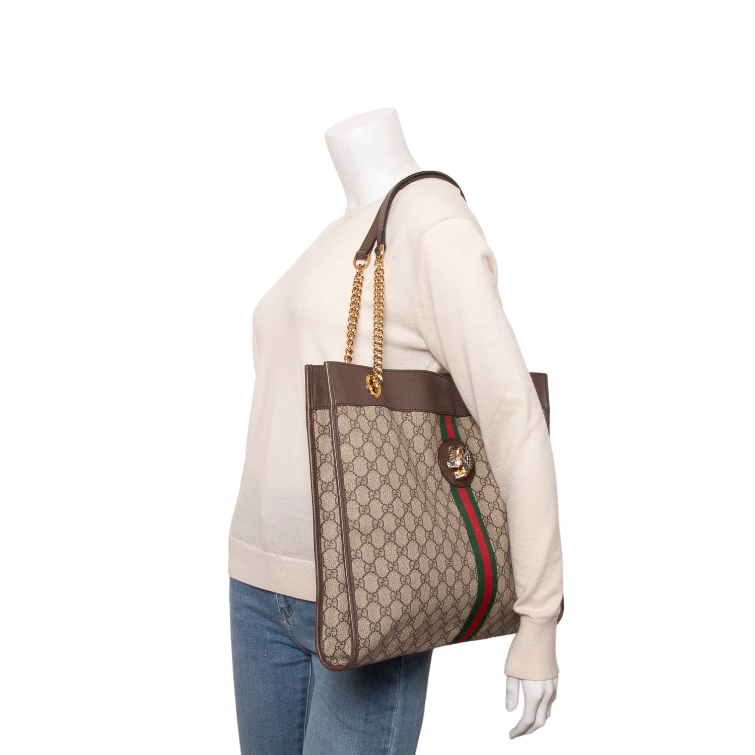 Gucci GG Supreme Monogram Large Rajah Chain Tote