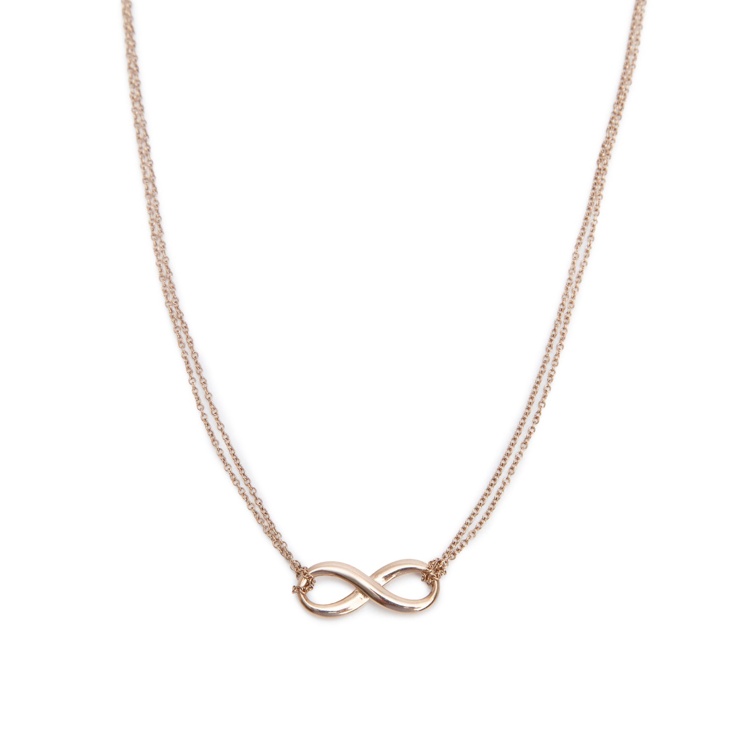 Tiffany & Co. Rubedo Double Chain Infinity Pendant Necklace w/ Box