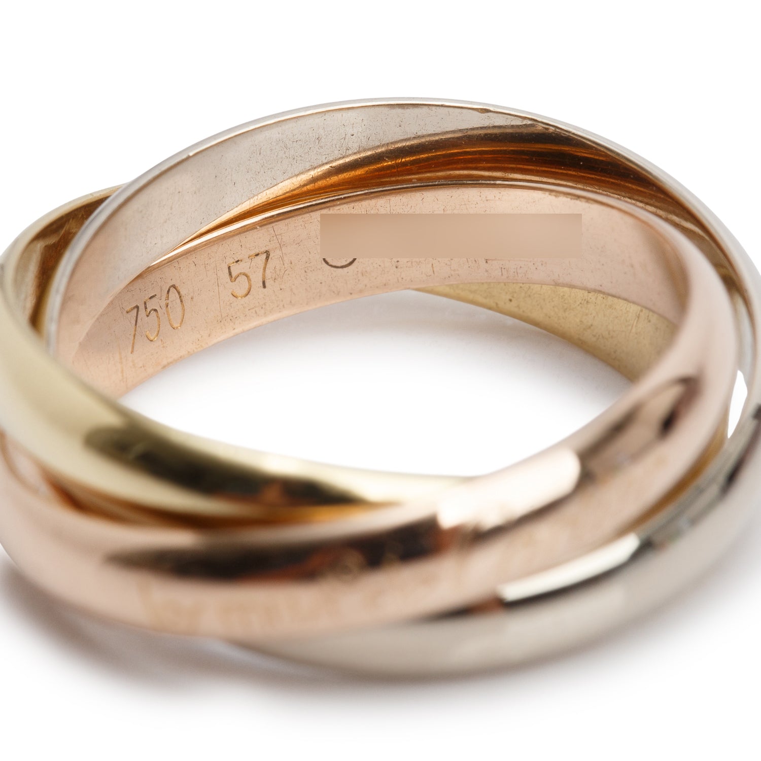 Cartier Vintage 18k Tri-Gold 'Les Must de Cartier' Classic Trinity Rolling Ring, Size 57 8